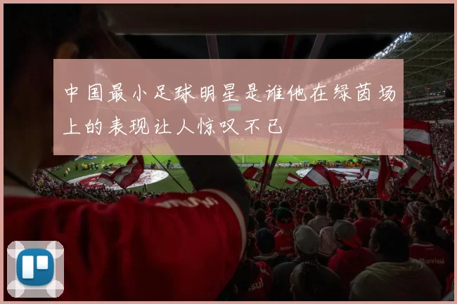 中国最小足球明星是谁他在绿茵场上的表现让人惊叹不已